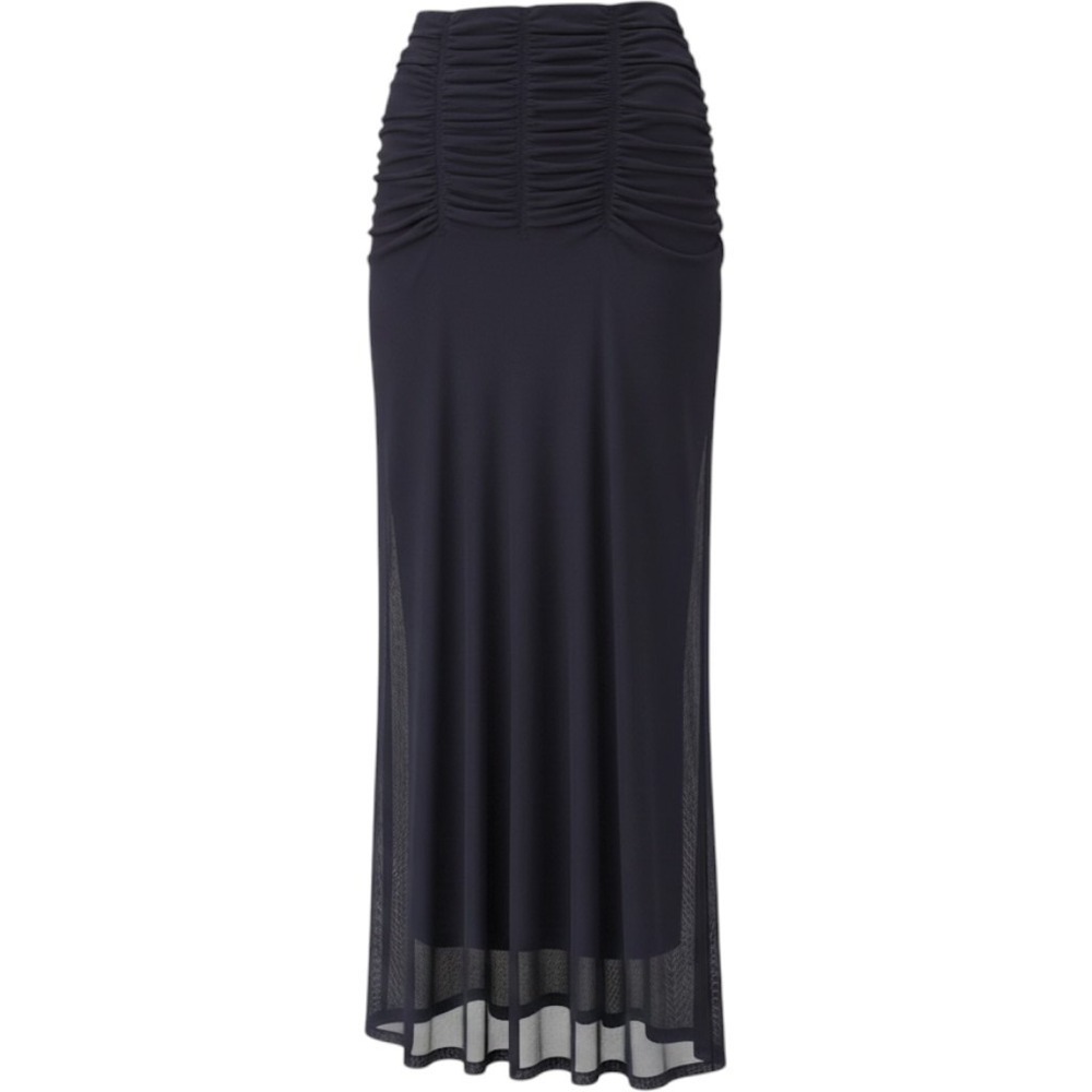 Maeve Ruched Yoke Column Maxi Skirt Anthropologie Purple Whimsigoth S OB2275244